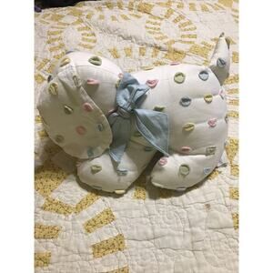 Stephan White Puppy Dog Cotton Pastel polka dots Blue Bow Baby Plush Toy 2001